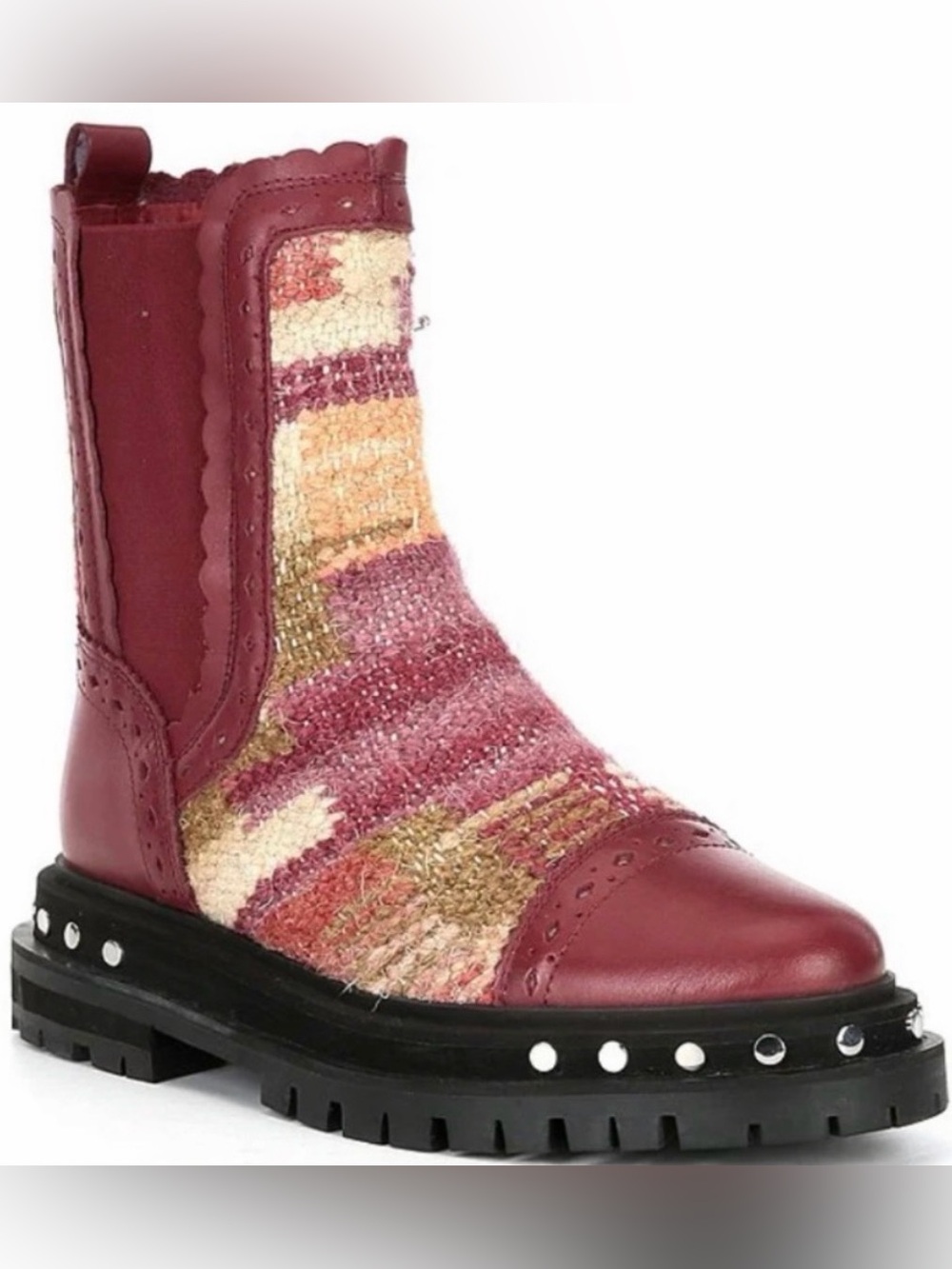 FREE PEOPLE Maroon Patchwork bohemian Boots - Picture 4 of 12